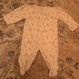 Kissy Kissy Pink Flamingo and Floral Kids Footie